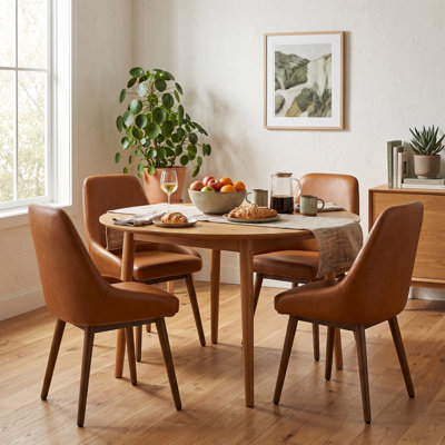 Chaise de salle à manger confortable avec siège souple et pieds en bois pour la cuisine et la salle à manger
