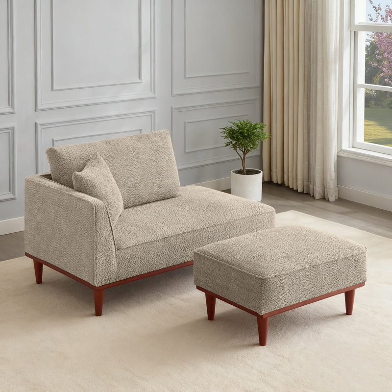 Lounges Chaise+Ottoman, Camel