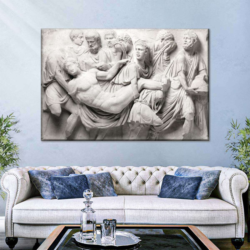 Sculpture romaine sur toile, H 48 po x l 32 po x P 1,25 po
