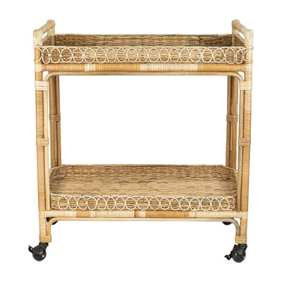 Provence Rattan Bar Cart - Whitewash/Light Brown
