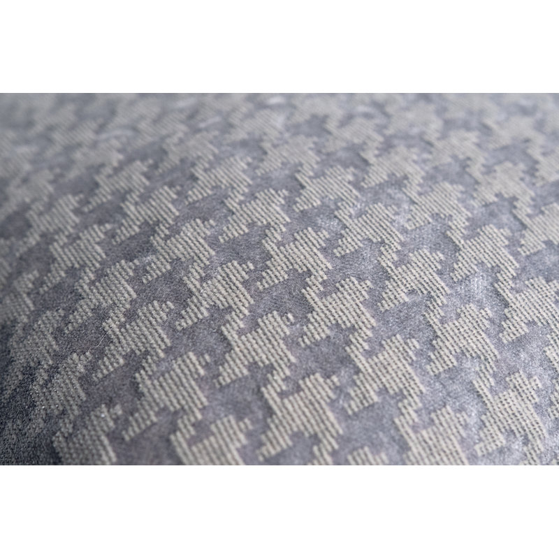 Houndstooth Square Woven Jacquard Pillow, 22"H x 22"W, Shale