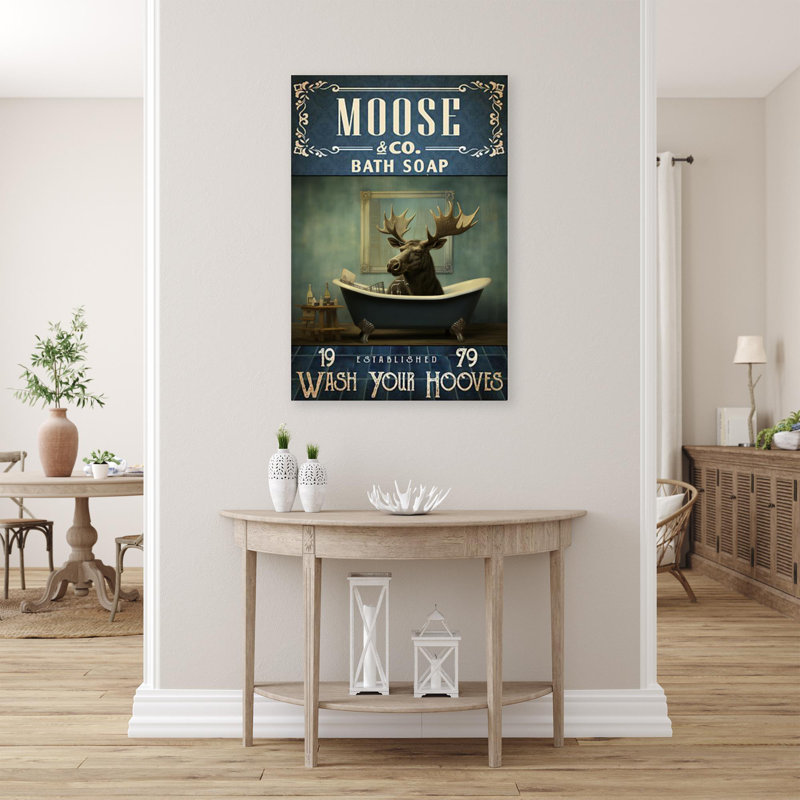 Moose Bath Soap - 1 pièce, impression sur toile tendue sur toile tendue, L 16 po x H 20 po