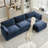 4 Piece Upholstered L Shaped Sectional Sofa-1367175796
