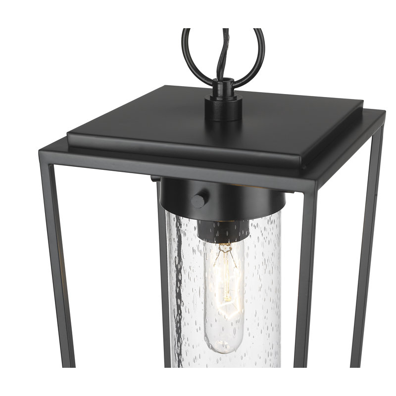 Lanterne suspendue d'extérieur 1 lumière noire Jadine, H 113 po x l 8 po x P 8 po