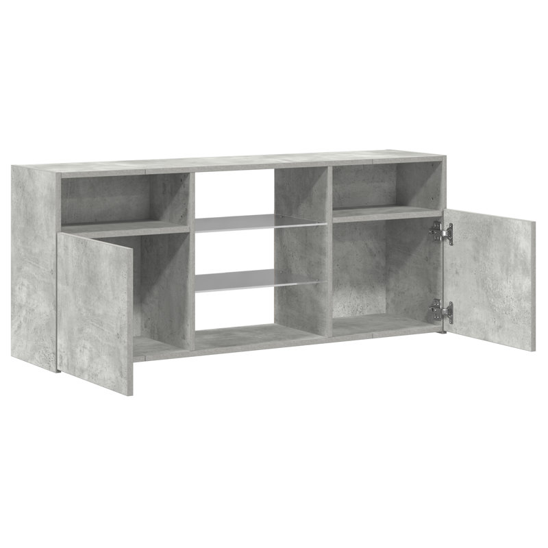 Evelia Unfinished TV Stand for TVs up to 50", Concrete Grey