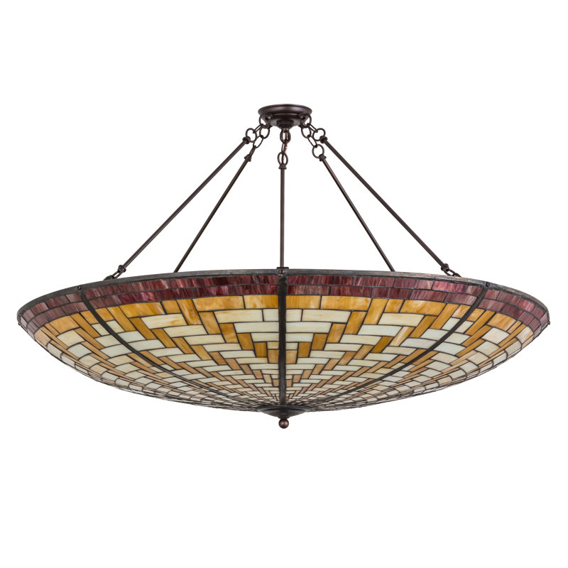 Luminaire suspendu bol / unique 6 lumières Basket Weave