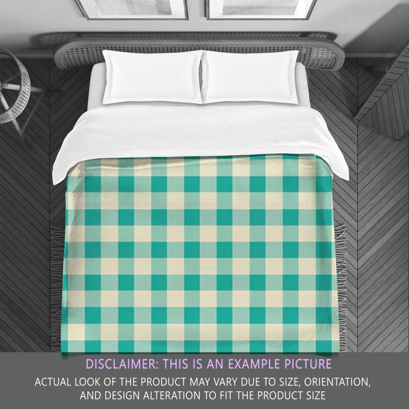 Gingham Comforter, King Comforter, Green/Beige