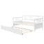 Lit de jour simple en bois avec lit gigogne simple, blanc