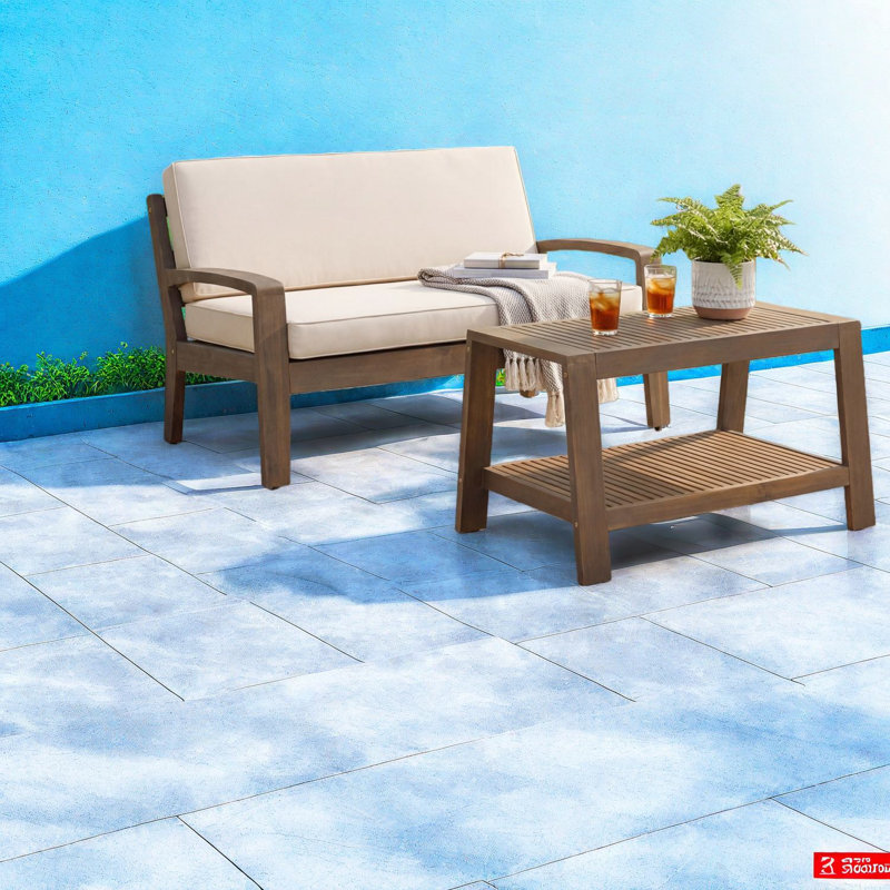 Durable Acacia Wood Patio Dining Set, Modern Minimalist Style For Backyards