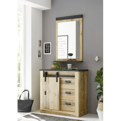 Jackeline Flat Wall Mirror with Shelves