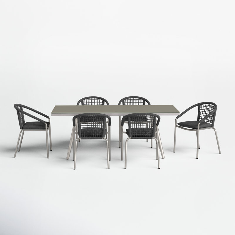 Kenai 81'' Rectangular 6 - Person Outdoor Dining Set with Cushions