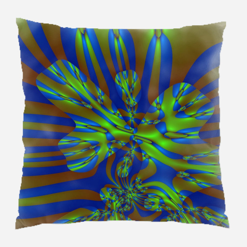 Fractal Microsuede Reversible Throw Pillow