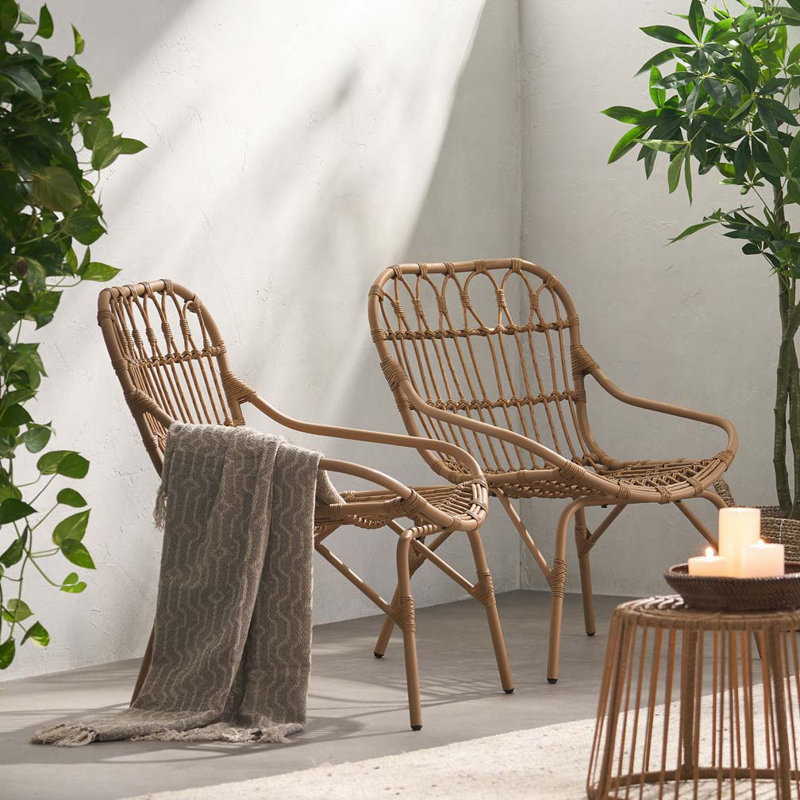 Chaise longue d'extérieur en osier Papasan