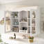 Armoire à pharmacie murale, armoire de salle de bain murale avec 2 portes en verre, armoire de rangement encastrée au-dessus de la toilette avec rangement, blanc