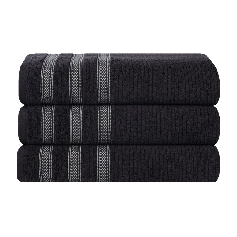 Ensemble de serviettes de bain Emiliah Zero Twist, Noir, noir, noir, noir