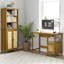 Bibliothèque avec armoire et tablettes ouvertes