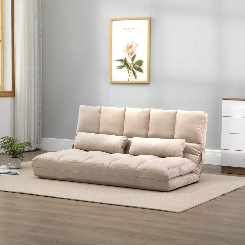 Fauteuil convertible, Polyester beige, H 23,5 po x l 51,3 po x P 28,8 po