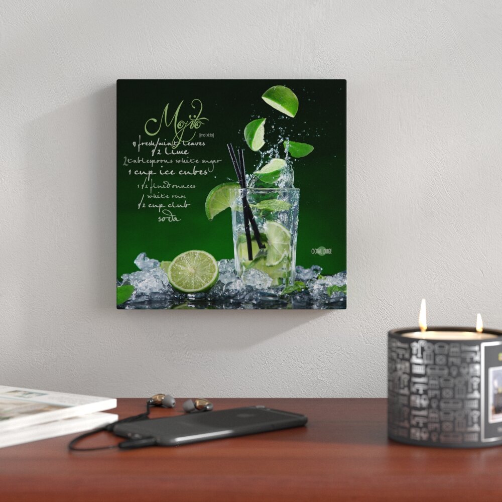 Glasbild Mojito, Kunstdruck