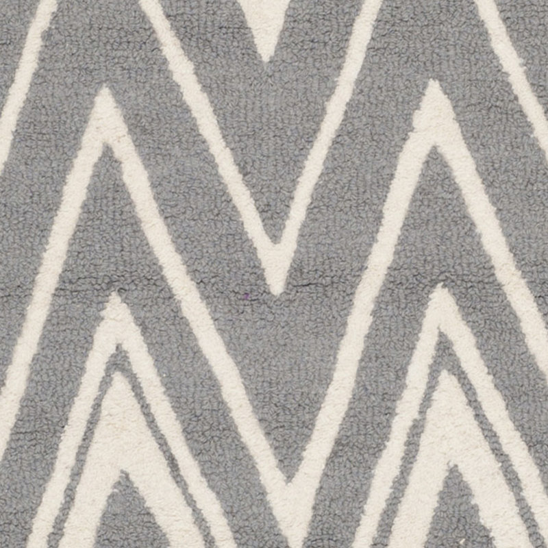 Ellicott Hand Tufted Wool Chevron Rug, Round 8'