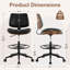 Chaise de dessinateur Mid-Century moderne avec anneau de pied, similicuir et finition en bois de noyer-125580975
