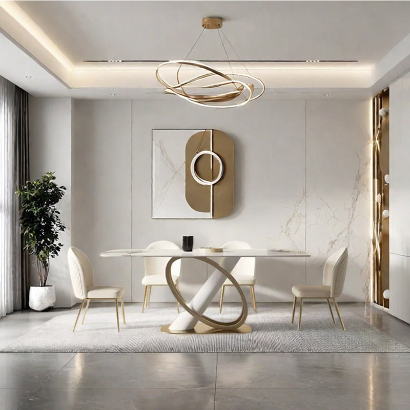 Ensemble de table de salle à manger en acier inoxydable, H 29,53 po x L 62,99 po x l 35,43 po