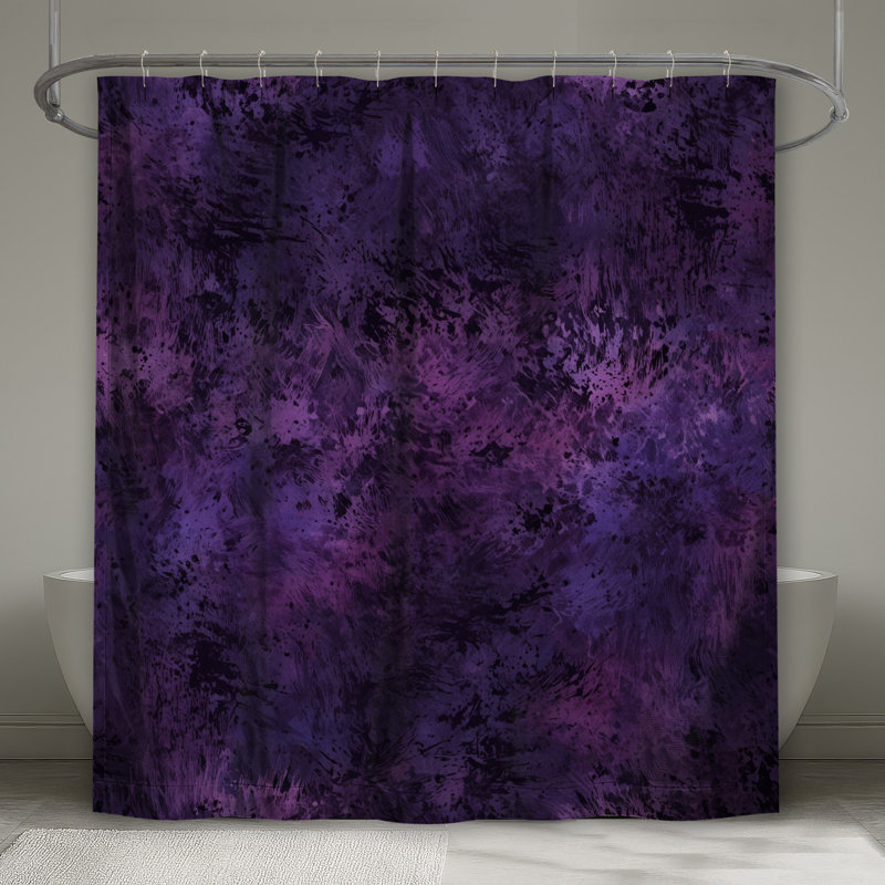 Rideaux de douche mauve à texture abstraite très longs, L 70 po x H 84 po