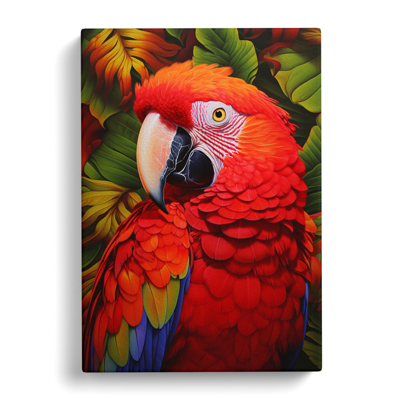 Parrot Colour Field - Wrapped Canvas, 60cm H x 40cm W x 3cm D