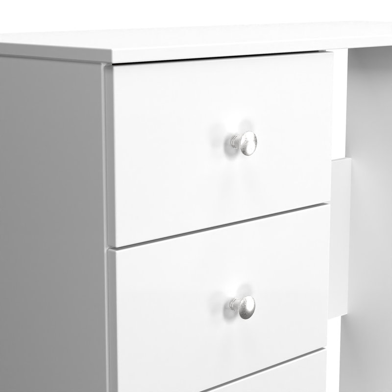 Borth 3 Drawer Vanity (Ready Assembled), White Gloss/White