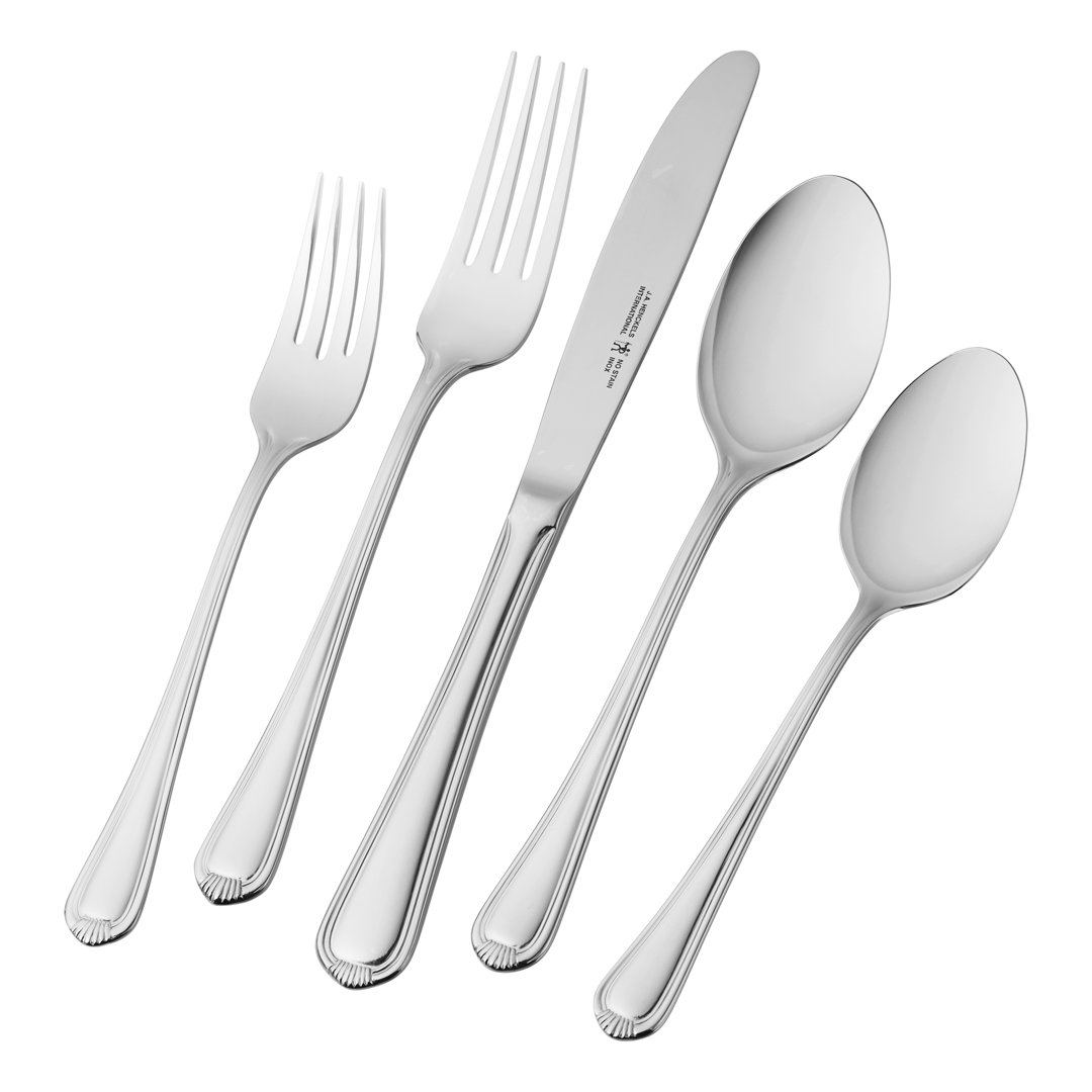 HENCKELS Alcea Flatware Set, 20-Piece, Silver HENCKELS