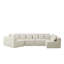 Canapé modulaire à assise profonde en L de 151,6 pouces avec canapé modulaire en chenille et siège inclinable incurvé de 11,6 pouces sans assemblage requis-503589190