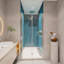 Porte de douche pivotante universelle à ajustement de 1 3/8 po avec finition en verre trempé de 1/4 po