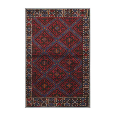 Tapis oriental bleu / rouge