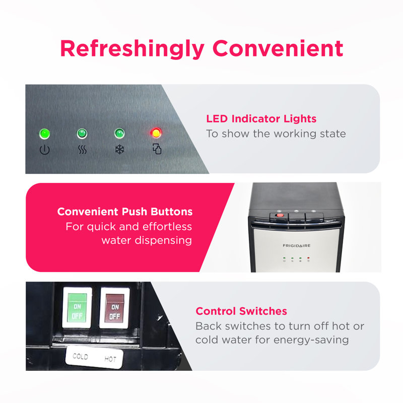 Stainless Steel Bottom Loading Hot and Cold Water Dispenser
