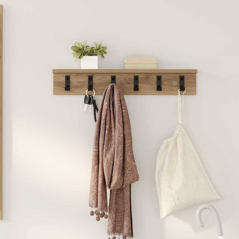 Wall-Mounted Coat Rack 60 X 10.5 X 10.5 Cm, Artisan Oak