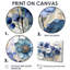 «Blue Charming Cornflowers Pointillism I», ensemble de 4 fleurs murales sur toile-55029904-55029905