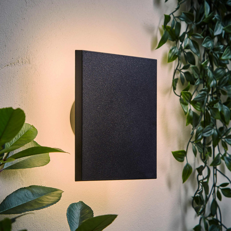 Sudais Matte Black 5.8cm H Integrated LED Outdoor Sconce