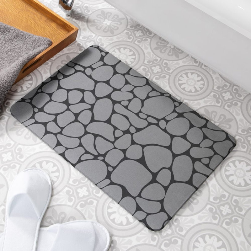 Non-Slip Bath Rug, Grey