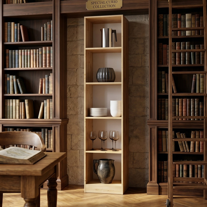 Paridhi Solid Wood Bookcase, (5 Shelves) 71.65"H x 15.75"W x 11.81"D