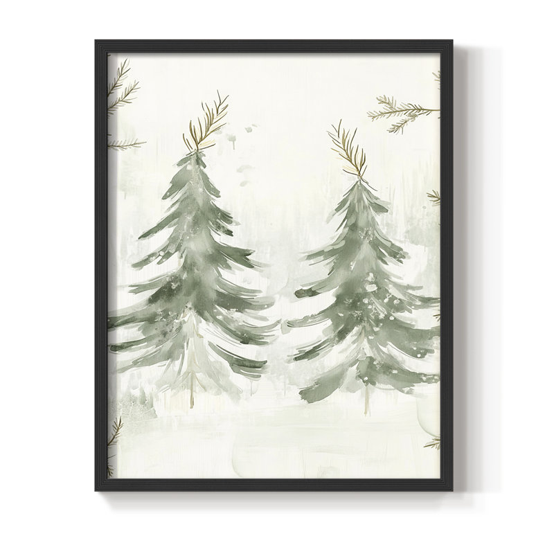 «Christmas Holiday Art», reproduction encadrée - bois massif, Noir, noir, noir, noir, H 15 po x l 12 po