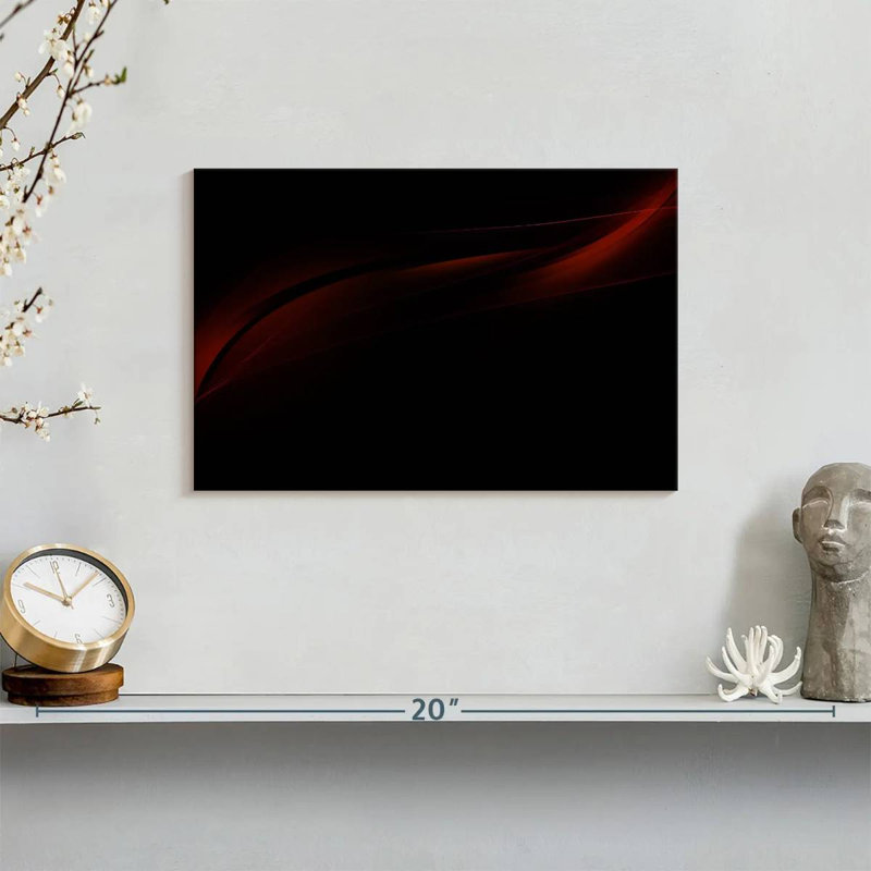 Avery Black Abstract, 8" H x 12" W
