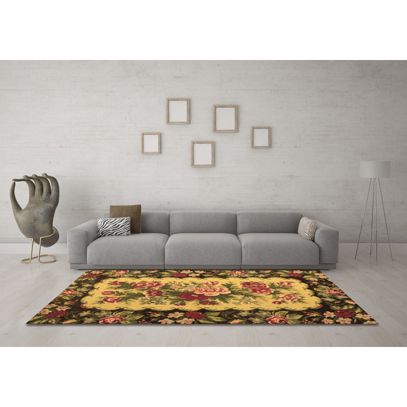 Cellina Performance Floral Indoor Rug, Round 3'