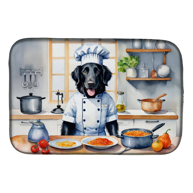 Flat-Coated Retriever The Chef Dish Drying Mat
