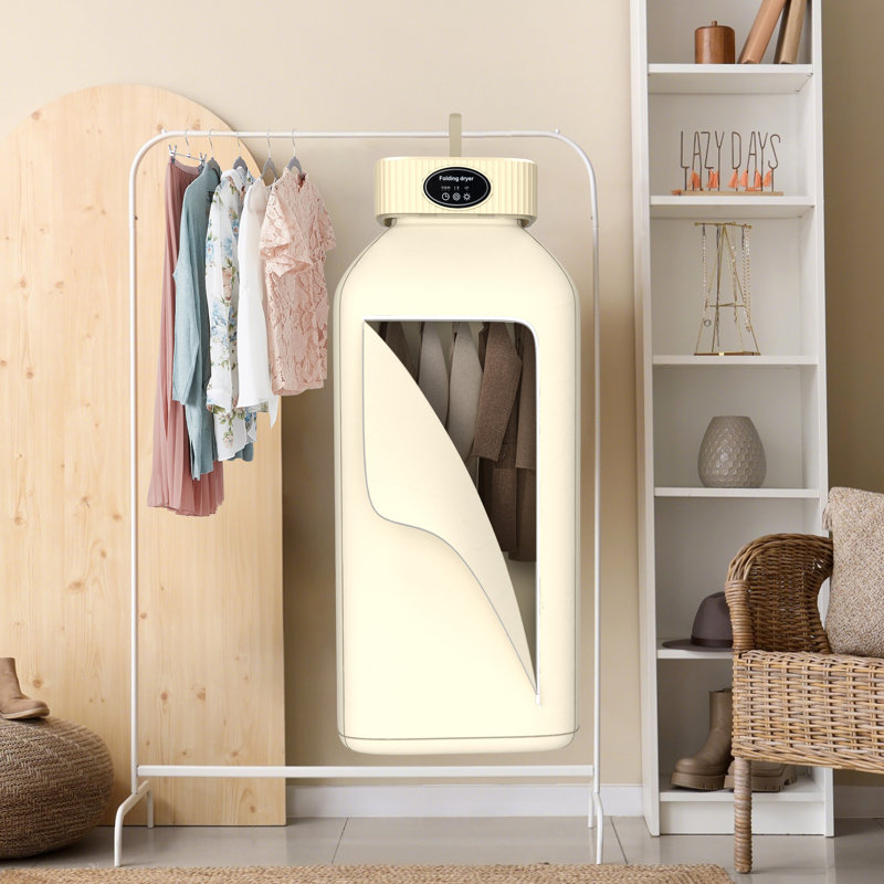 Portable Clothes Dryer, Mini Drying Machine With Timer, Khaki