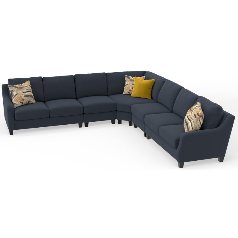 Foley - Canapé modulaire 5 pièces avec sièges confortables et 4 coussins décoratifs inclus