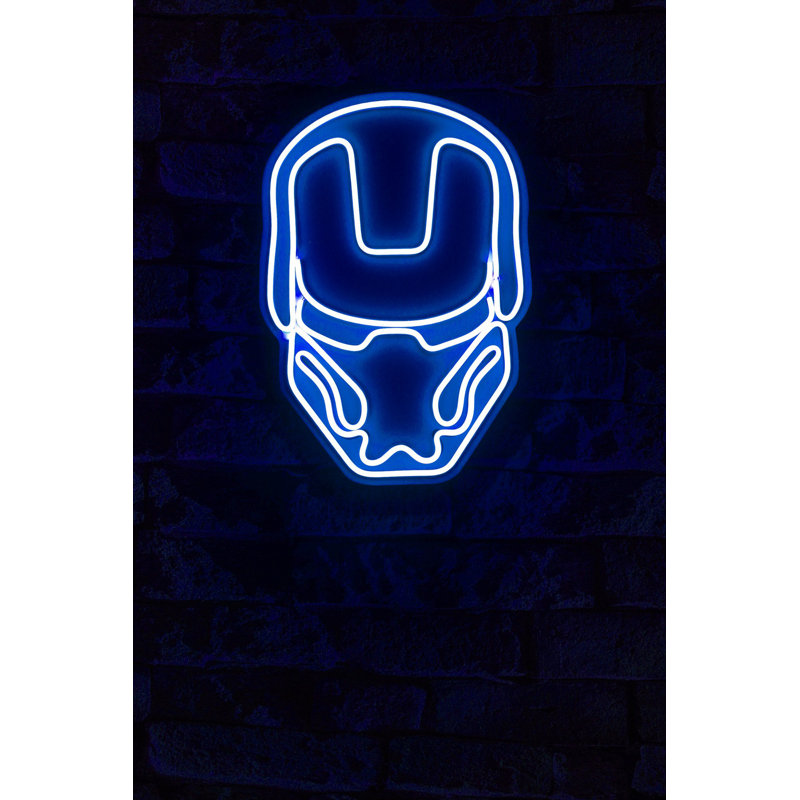 Flexible Blue Neon LED Strip Lights, 9.4 x 13.8 x 1.2 inches | IP67 Waterproof, PVC Foam Template, DC 12V, 240 Lumens, 12V 4A Adapter | Perfect for Home Decor, Parties, and Creative Lighting Solutions