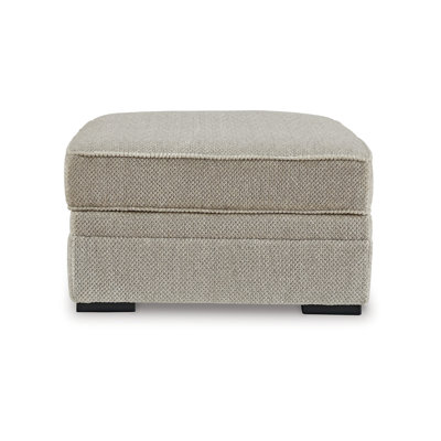 Alno Accent Ottoman, Square 38 Inch Beige Polyester, Hidden Storage