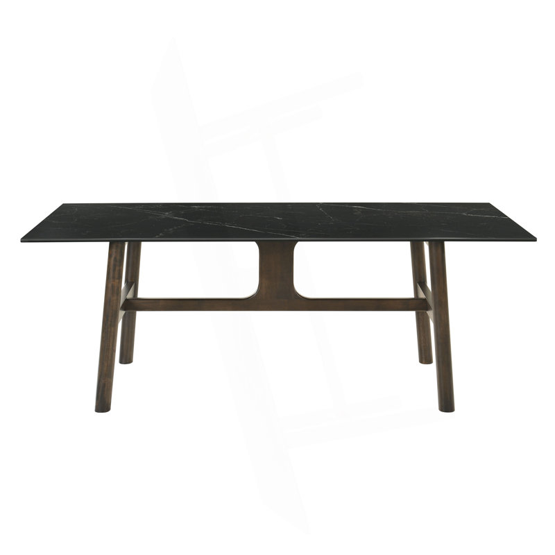 Table de salle à manger luxueuse en céramique et noyer pour un divertissement élégant