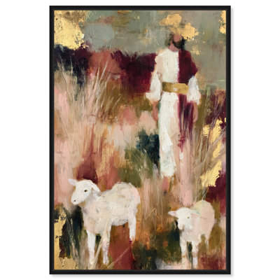 In the Meadow Framed Canvas Print Christianity Wall Art by Art Remedy, Black Frame, 24 x 36