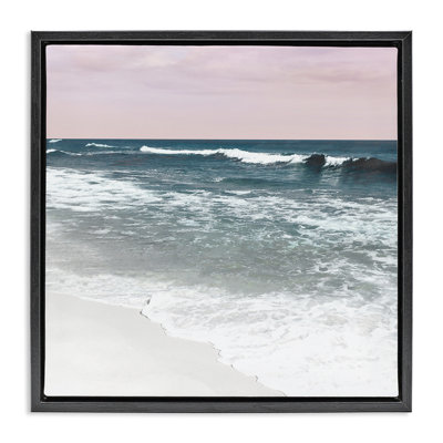 «Rolling Waves Seascape», art mural encadré flottant par Nan