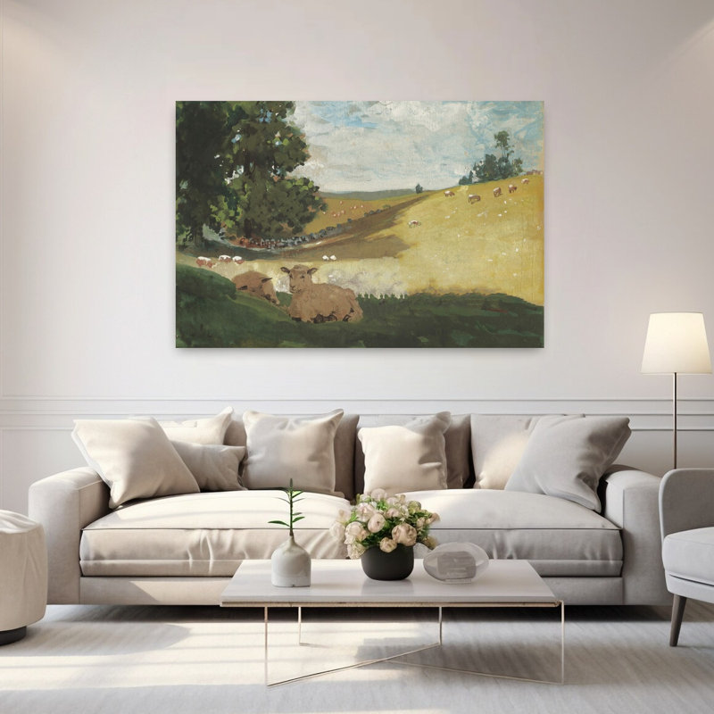 Green Hill 2, paysage abstrait contemporain, art naturel, H 40 po x l 60 po